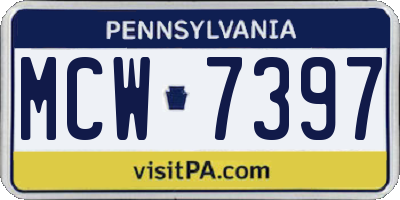 PA license plate MCW7397