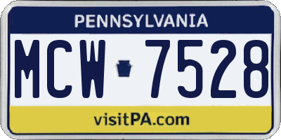 PA license plate MCW7528