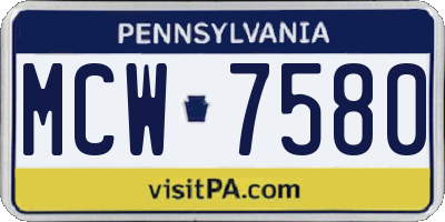 PA license plate MCW7580