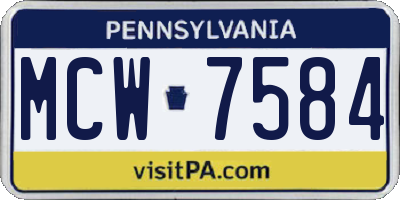 PA license plate MCW7584