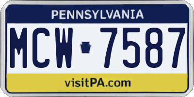 PA license plate MCW7587
