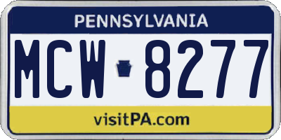 PA license plate MCW8277