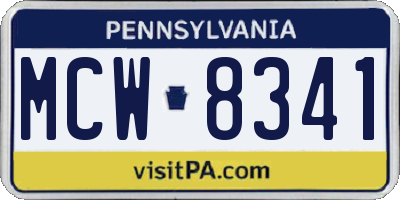 PA license plate MCW8341