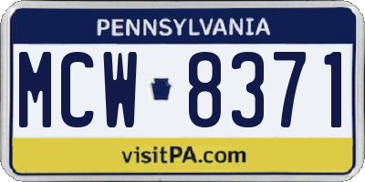 PA license plate MCW8371