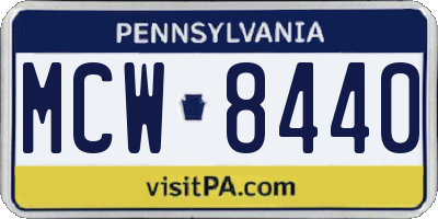 PA license plate MCW8440