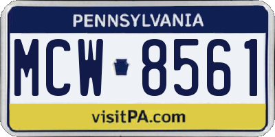 PA license plate MCW8561