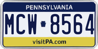PA license plate MCW8564