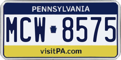 PA license plate MCW8575