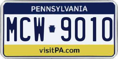 PA license plate MCW9010