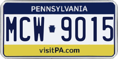 PA license plate MCW9015