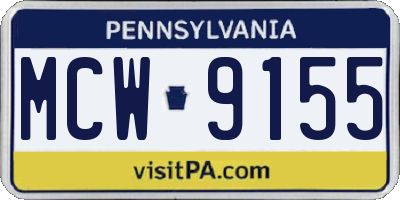 PA license plate MCW9155