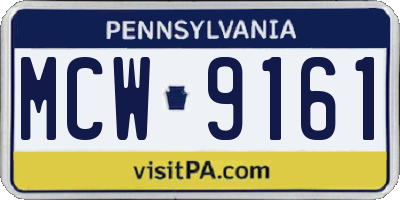 PA license plate MCW9161