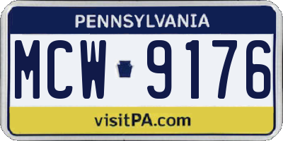 PA license plate MCW9176