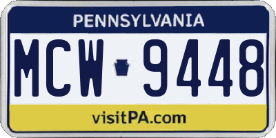 PA license plate MCW9448