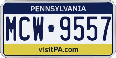 PA license plate MCW9557
