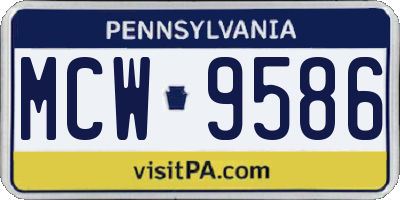 PA license plate MCW9586