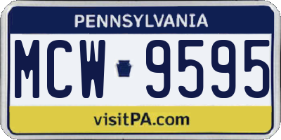 PA license plate MCW9595