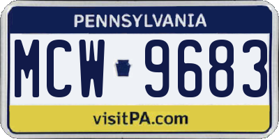 PA license plate MCW9683