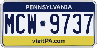 PA license plate MCW9737
