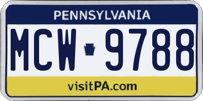 PA license plate MCW9788
