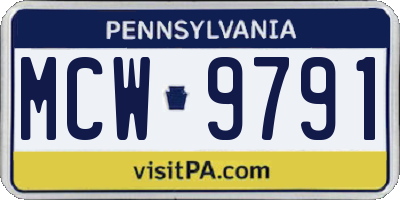 PA license plate MCW9791