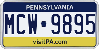 PA license plate MCW9895