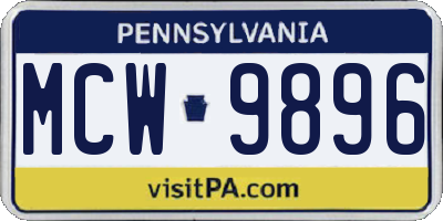 PA license plate MCW9896