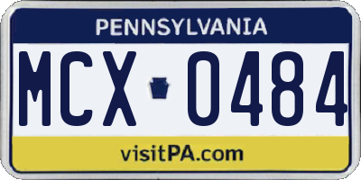 PA license plate MCX0484