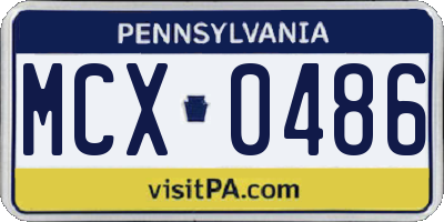 PA license plate MCX0486