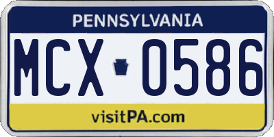 PA license plate MCX0586