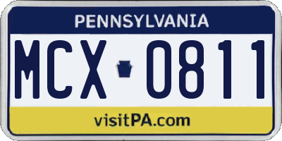 PA license plate MCX0811