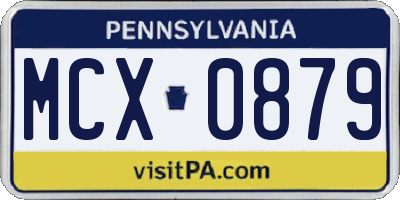 PA license plate MCX0879