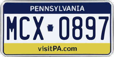 PA license plate MCX0897