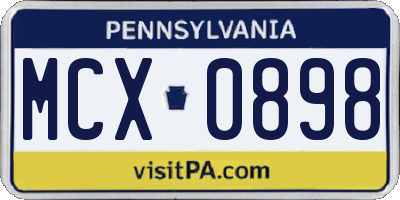 PA license plate MCX0898