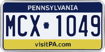 PA license plate MCX1049