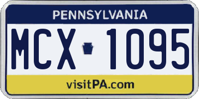 PA license plate MCX1095