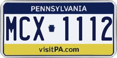 PA license plate MCX1112