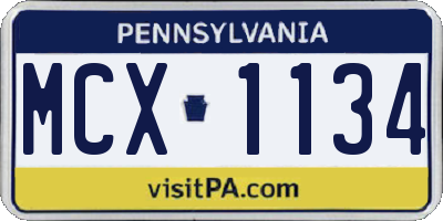 PA license plate MCX1134