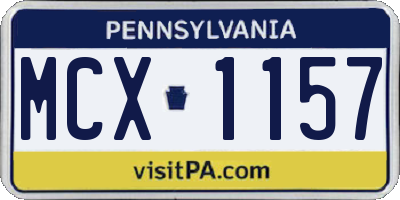 PA license plate MCX1157