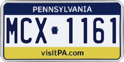 PA license plate MCX1161