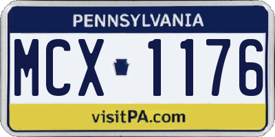 PA license plate MCX1176