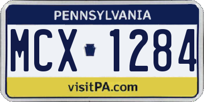 PA license plate MCX1284