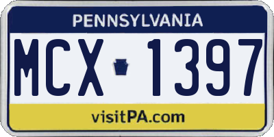 PA license plate MCX1397
