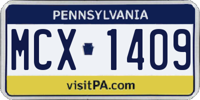 PA license plate MCX1409