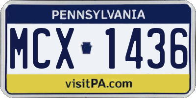 PA license plate MCX1436