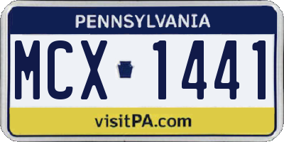 PA license plate MCX1441
