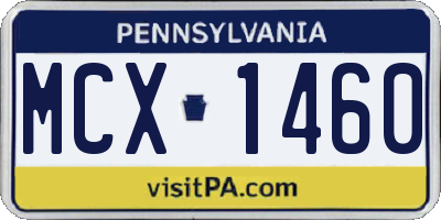 PA license plate MCX1460