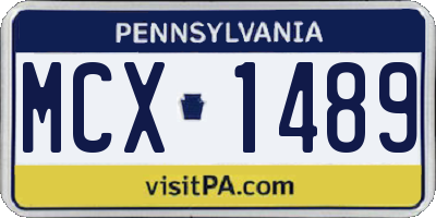 PA license plate MCX1489