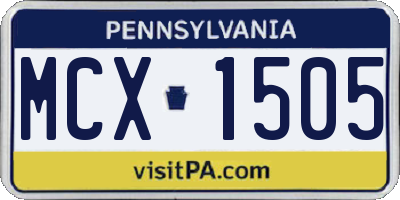PA license plate MCX1505