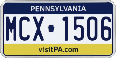 PA license plate MCX1506